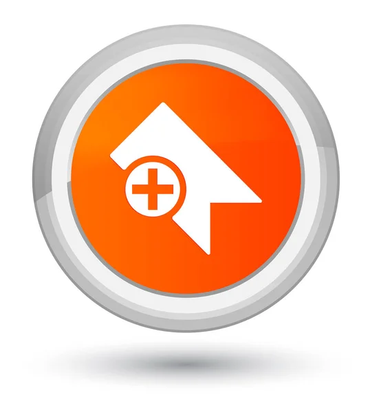 Bookmark icon prime orange round button — Stock Photo, Image