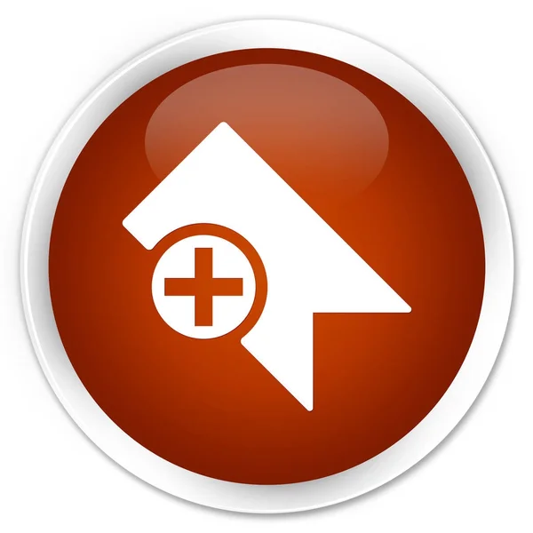 Bladwijzer pictogram premie bruin ronde knop — Stockfoto