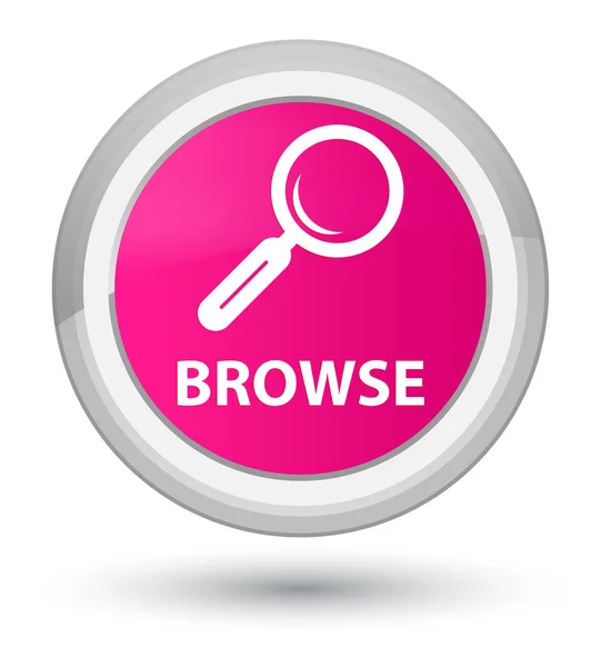 Browse prime pink round button — Stock Photo, Image