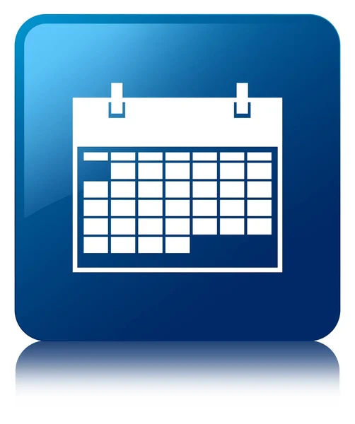 Icono del calendario azul botón cuadrado — Foto de Stock