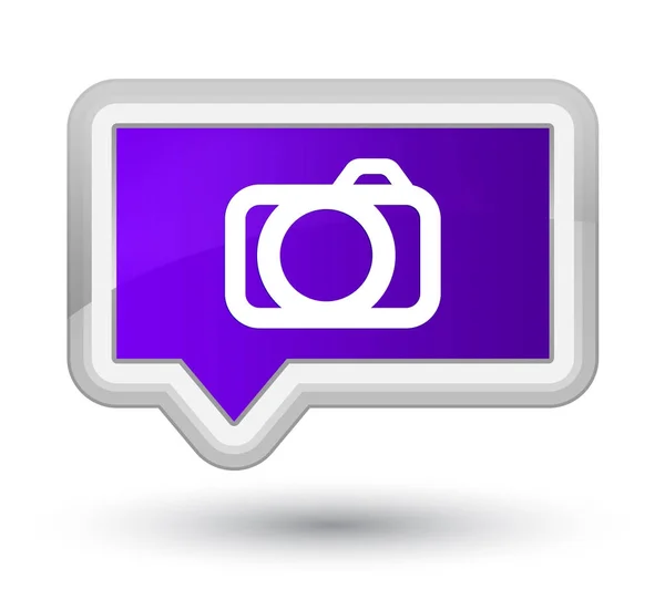 Фиолетовая кнопка значка камеры — стоковое фото