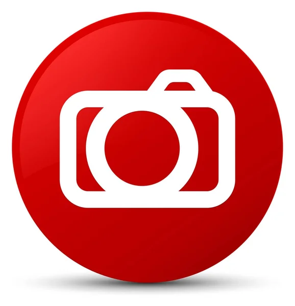 Icona della fotocamera rosso pulsante rotondo — Foto Stock