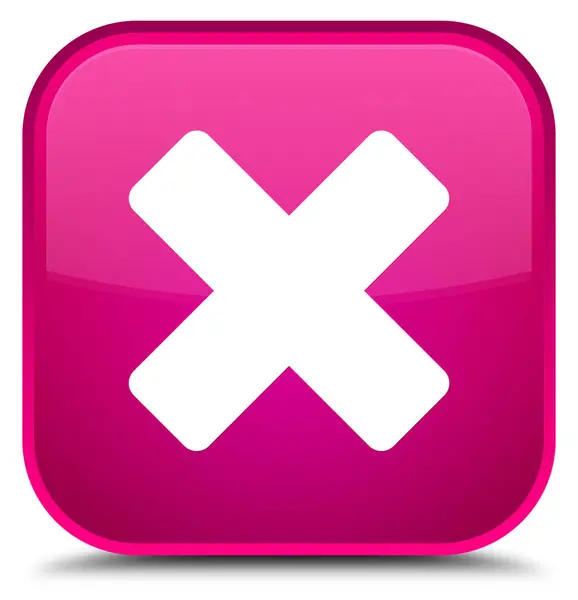 取消图标特殊粉红色方形按钮 — 图库照片