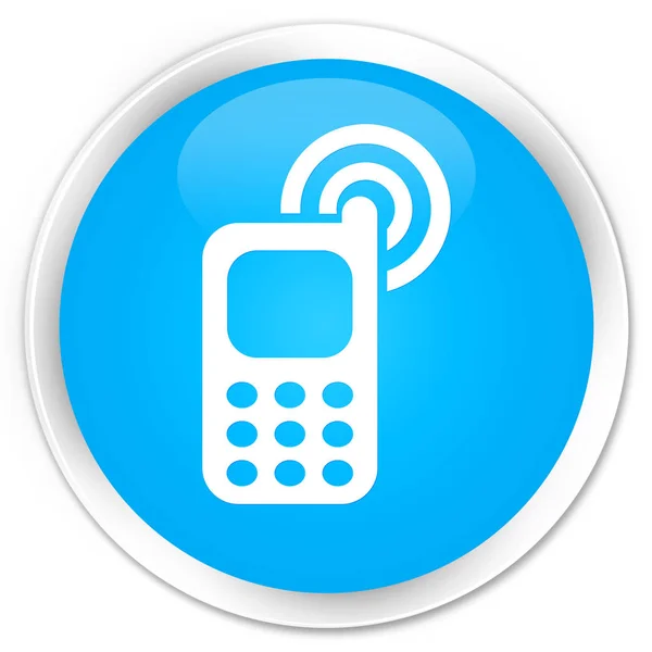 GSM beltoon pictogram premie cyaan blauw ronde knop — Stockfoto
