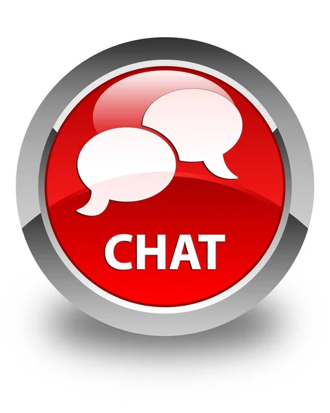 Chat glossy red round button — Stock Photo, Image