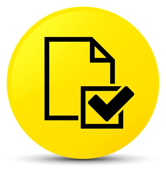 Checklista-ikonen gula runda knappen — Stockfoto
