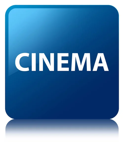 Cinema azul botón cuadrado — Foto de Stock