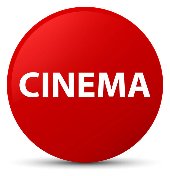 Cinema isolated on red round button abstract illustration