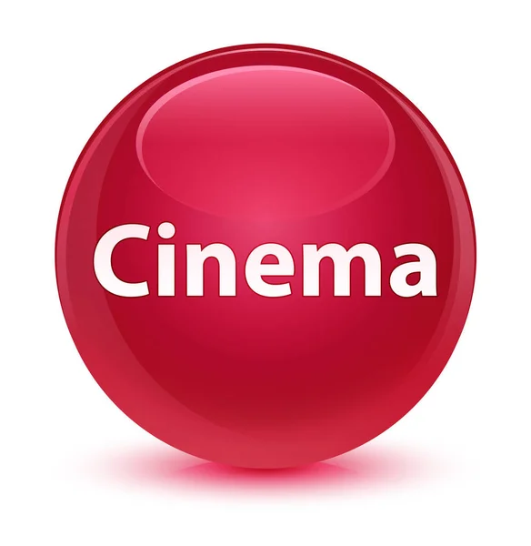 Кіно скляно-рожева кругла кнопка — стокове фото