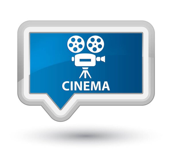 Cinema (video camera icon) isolated on prime blue banner button abstract illustration