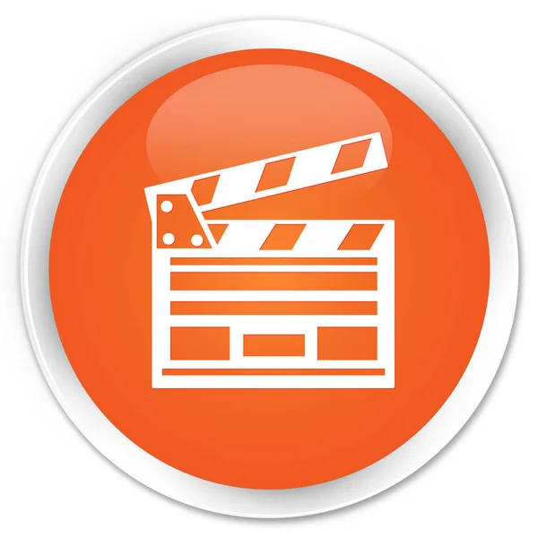 Film klipp ikonen premium orange runda knappen — Stockfoto