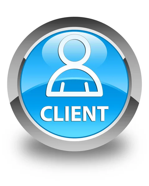 Client (member icon) glossy cyan blue round button