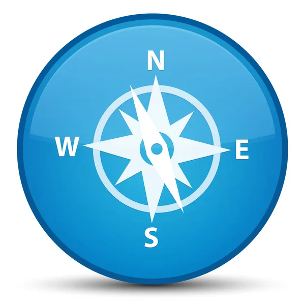 Compass icon special cyan blue round button — Stock Photo, Image