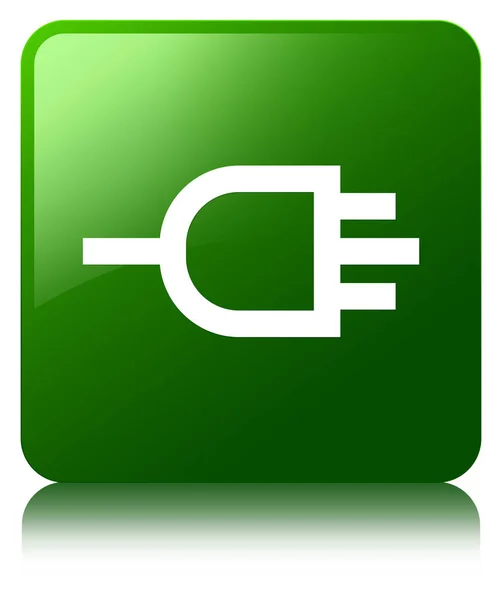 Ikona zelené čtvercové tlačítko připojení — Stock fotografie
