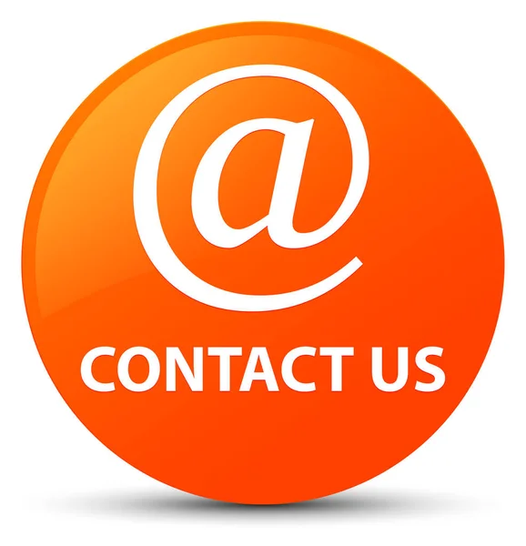 Contáctenos (icono de dirección de correo electrónico) botón redondo naranja — Foto de Stock