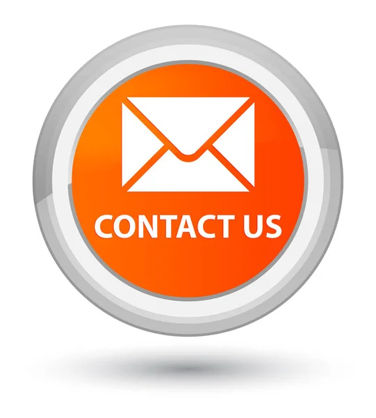 Contact us (email icon) prime orange round button — Stock Photo, Image