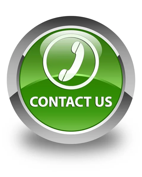 Contact us (phone icon) glossy soft green round button