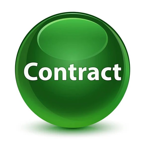 Contract glassy soft green round button — Stock Photo, Image