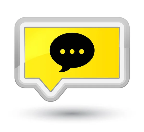 Pictogram voor conversatie prime gele banner knop — Stockfoto