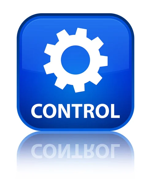 制御 (設定アイコン) 特別な青い正方形ボタン — ストック写真