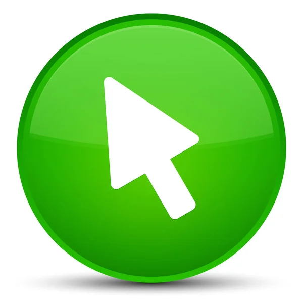 カーソル アイコン特別な緑色の丸ボタン — ストック写真