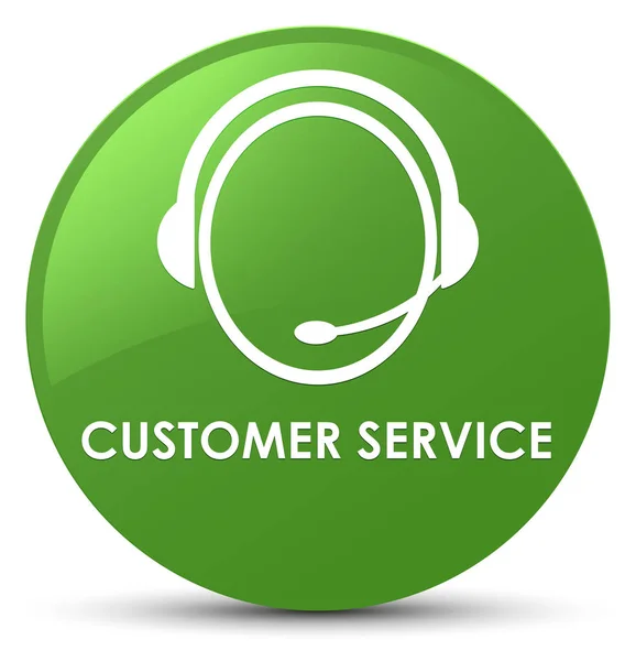 Customer service (pictogram van de zorg van de klant) zachte groene ronde knop — Stockfoto