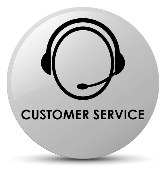 Customer service (customer care icon) white round button — Stock Photo, Image