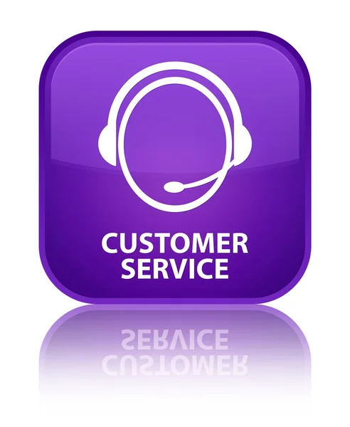 Customer service (customer care icon) special purple square butt — Stockfoto