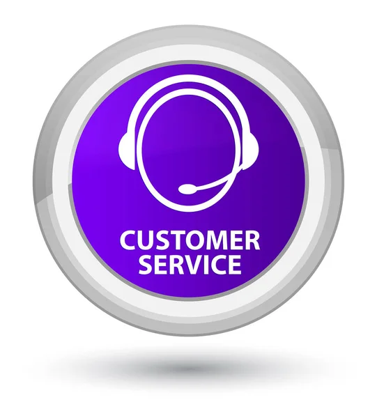 Zákazníkům služby (zákaznické péče ikonu) prvotní fialové kulaté tlačítko — Stock fotografie