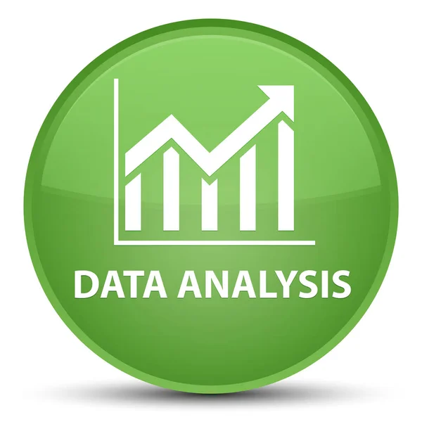 データ分析 (統計アイコン) 特別なソフト グリーン丸ボタン — ストック写真