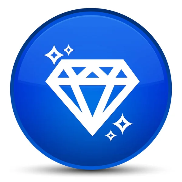 Diamante icono especial azul botón redondo —  Fotos de Stock