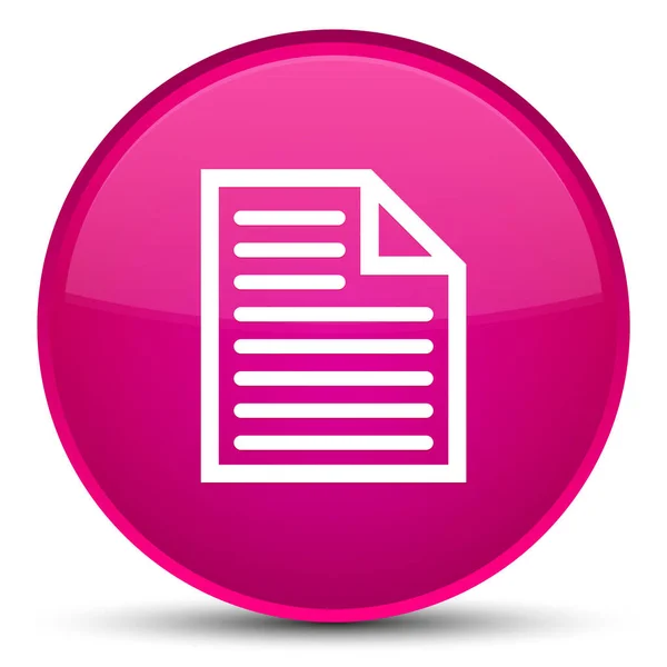 Document page icon special pink round button — Stock Photo, Image