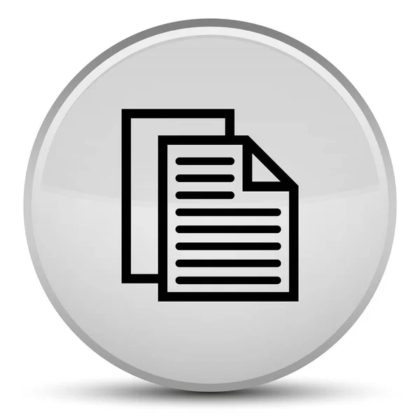 Document pages icon special white round button — Stock Photo, Image