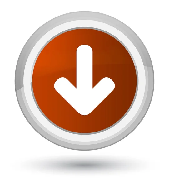 화살표 아이콘 주요 갈색 둥근 버튼을 다운로드 — 스톡 사진