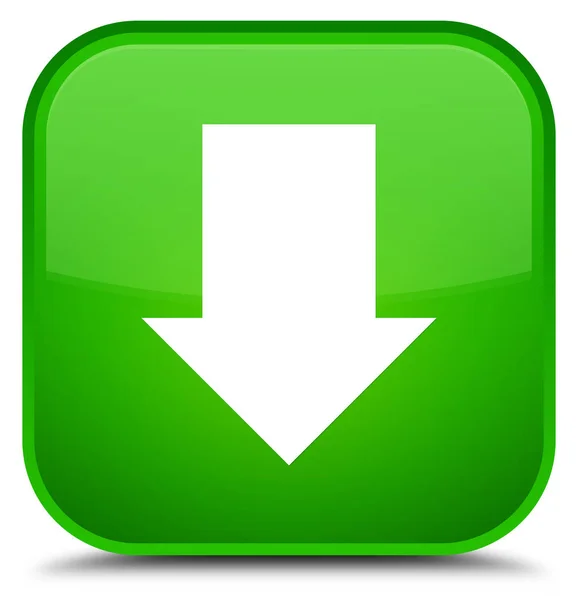 下载箭头图标特殊绿色方形按钮 — 图库照片