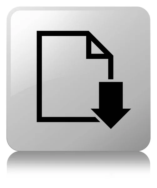 Pobierz dokument ikona biały przycisk kwadratowy — Zdjęcie stockowe