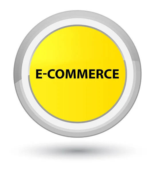 E-commerce botão redondo amarelo primo — Fotografia de Stock