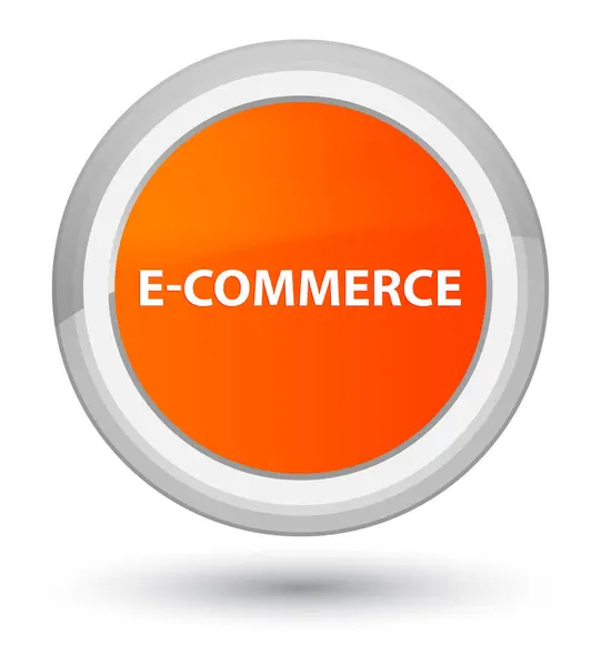 E-commerce eerste ronde knop oranje — Stockfoto
