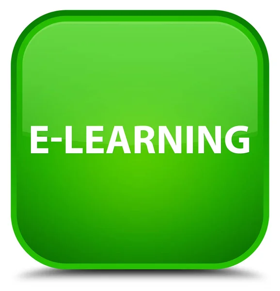 E-learning botón cuadrado verde especial — Foto de Stock