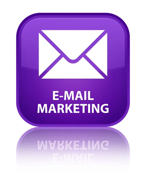 E-mail marketing speciale pulsante quadrato viola — Foto Stock