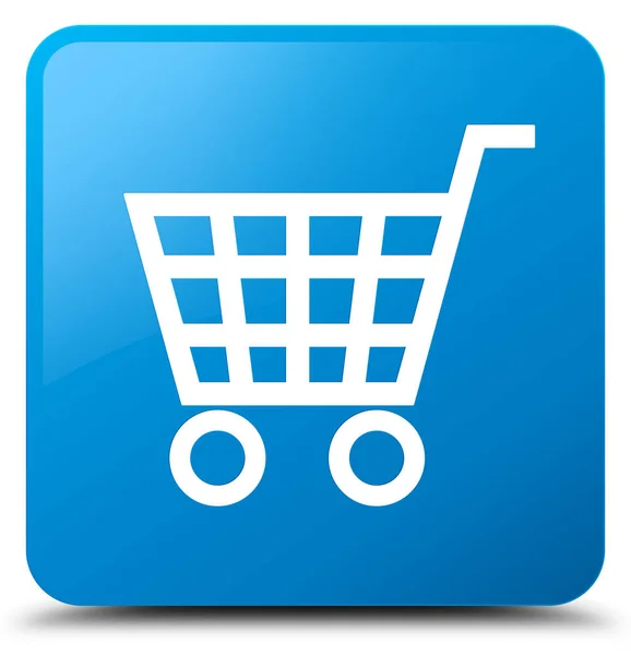 E-commerce icona ciano blu pulsante quadrato — Foto Stock