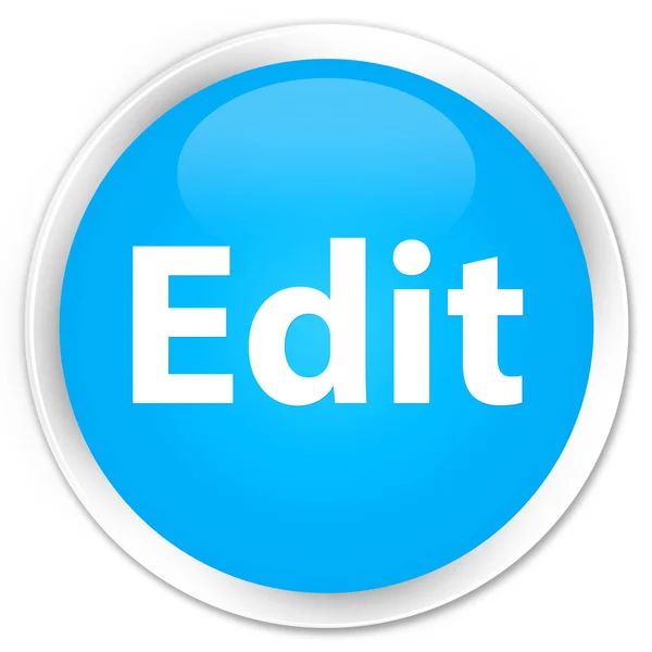 Editar premium cyan botón redondo azul — Foto de Stock