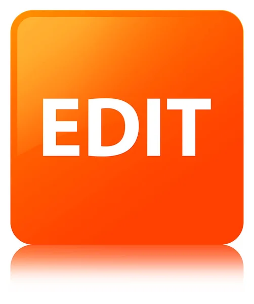 Editar botón cuadrado naranja — Foto de Stock