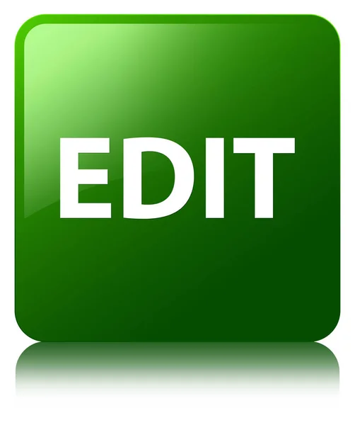 Editar botón cuadrado verde — Foto de Stock