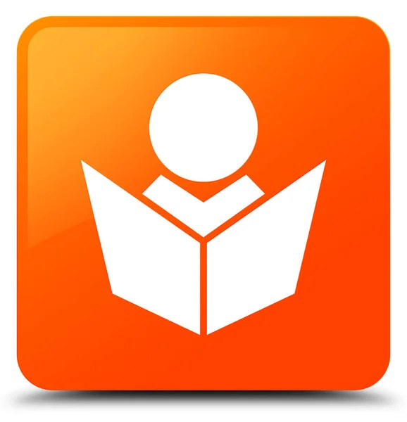 Elearning Symbol orange quadratische Taste — Stockfoto