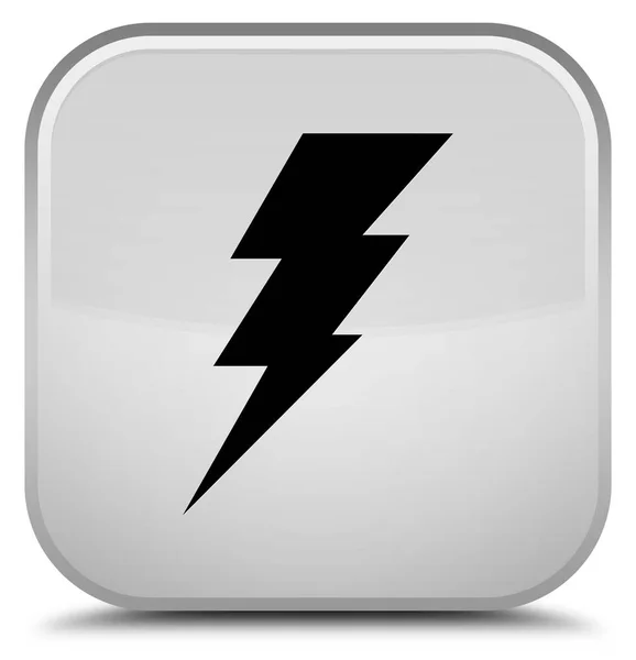 Electricity icon special white square button — Stock Photo, Image