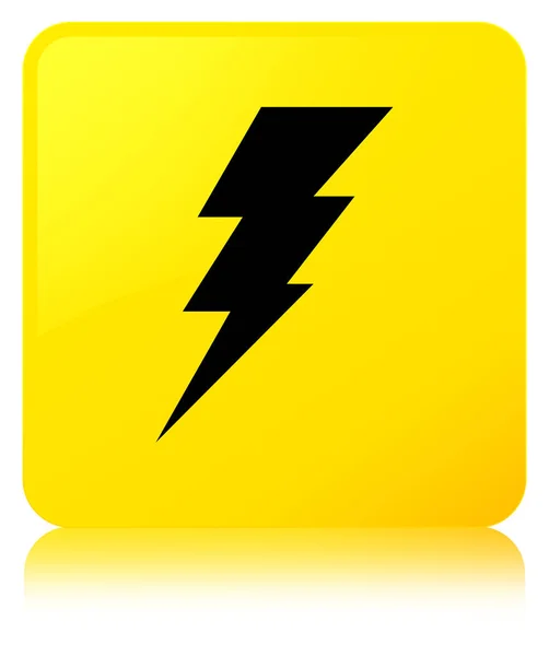 Icono de electricidad botón cuadrado amarillo — Foto de Stock