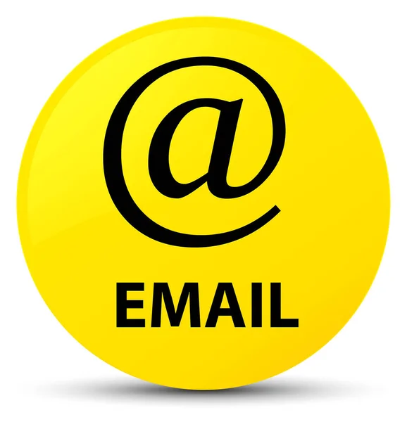 Електронна пошта (іконка адреси) жовта кругла кнопка — стокове фото