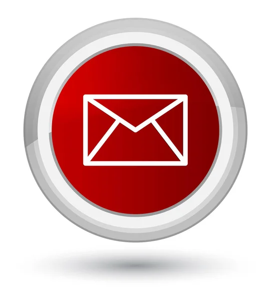 Ícone de e-mail botão redondo vermelho principal — Fotografia de Stock