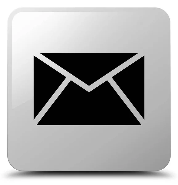 Email icon white square button — Stock Photo, Image